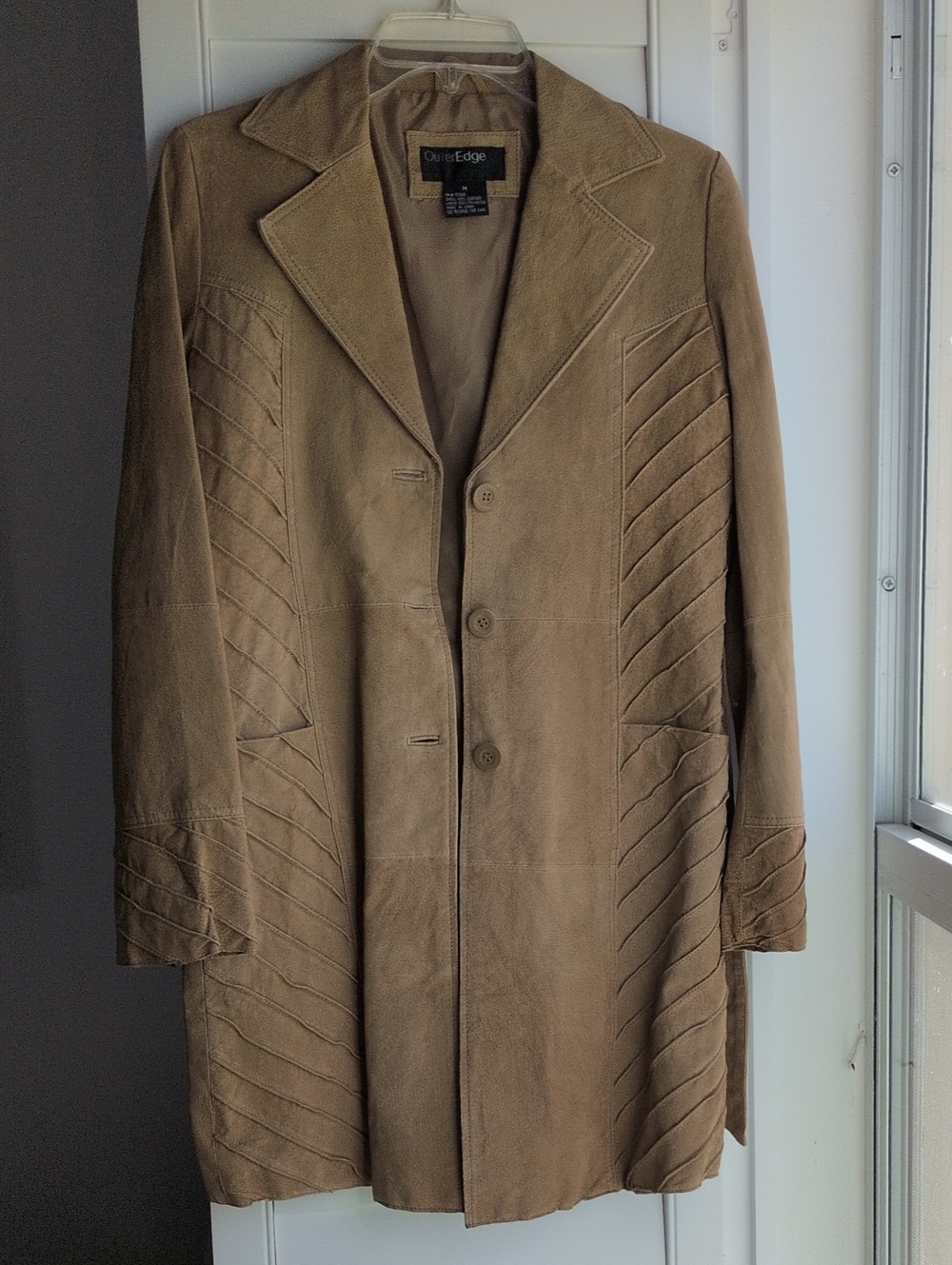 Outer Edge Women's Tan Suede Trench Coat